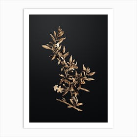 Gold Botanical Goji Berry Branch on Wrought Iron Black n.1216 Art Print