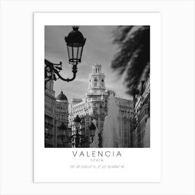 Valencia Spain Black And White Art Print