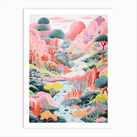 Nabana Gardens Abstract Riso Style 2 Art Print