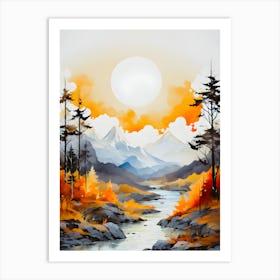 Golden Serenity Sunlit Majesty Over Tranquil Waters Art Print