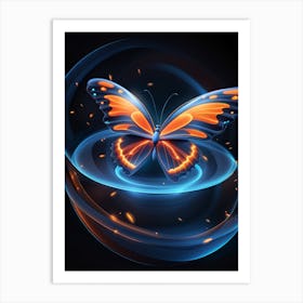 Butterfly In A Circle Art Print