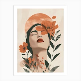 Woman With Flowers 2 Art Print