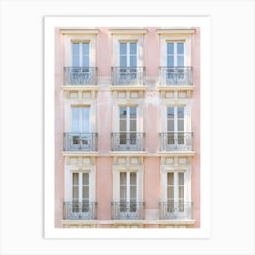 Pink Building With Balconies Art Print