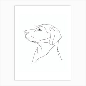 Labrador Retriever Minimalist Line Art Monoline Illustration Art Print