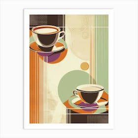 Art Deco Pastel Coffee Art Print