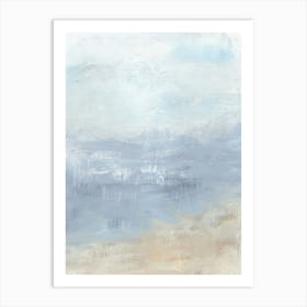 Vision - Abstract Beach Shore Painting Blue Beige Wall Art Art Print