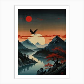 Eagle At Sunset Art Print