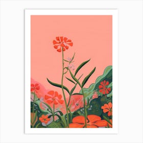 Boho Wildflower Painting Wild Phlox 1 Art Print