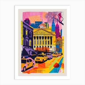 The Brooklyn Museum New York Colourful Silkscreen Illustration 3 Art Print