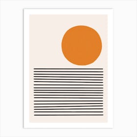 Minimal Sea and Sun Landscape Art Print