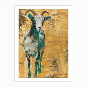 Pygmy Goat Gold Effect Collage 4 Art Print