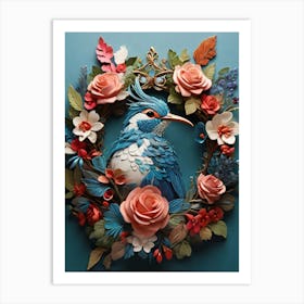 Bird In A Wreath 21 Art Print