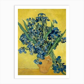 Irises In A Vase Art Print