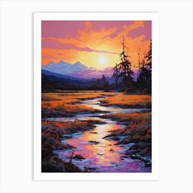 Sunset In The Mountains 6 Art Print