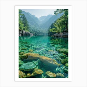 Clear Water In A Mountain Lake 2 Art Print