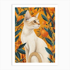 Exotic Shorthair Cat Storybook Illustration 3 Art Print
