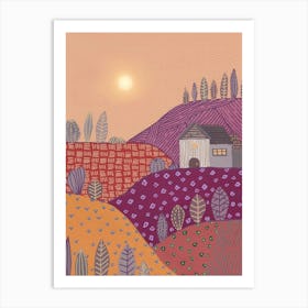 Warm Landscape And Patterns Art Print