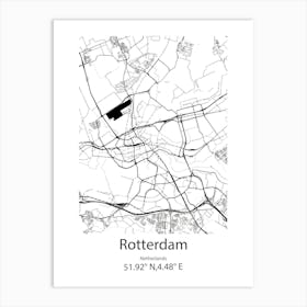 Rotterdam,Netherlands Minimalist Map Art Print