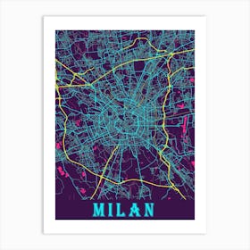 Milan Map Poster 1 Art Print