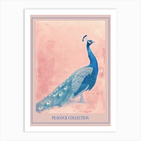 Peacock In The Wild Cyanotype Inspired 1 Poster Art Print