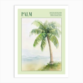 Palm Tree Atmospheric Watercolour Painting 2 Poster Art Print