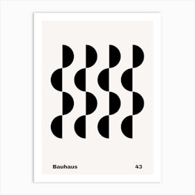 Geometric Bauhaus Poster B&W 43 Art Print