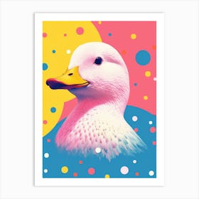 Duck Collage Colourful Geometric 4 Art Print