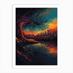 Sunset City Art Print