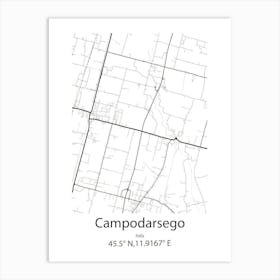 Campodarsego,Italy Minimalist Map Poster