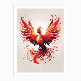 Flame Enveloped Phoenix Art Print