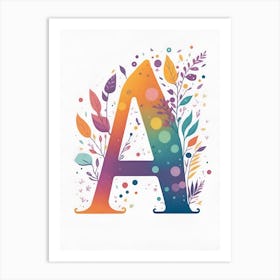 Colorful Letter A Illustration Art Print