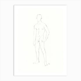 male nude gay art homoerotic full frontal nude painting drawing sketch pencil erotic artwork adult mature 1 Art Print