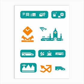 A Modern And Comprehensive Collection Of Pictograms A Mix Of Environmental And Construction Pictogr (1) Art Print