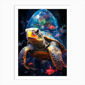 Turtle In Space Art Print