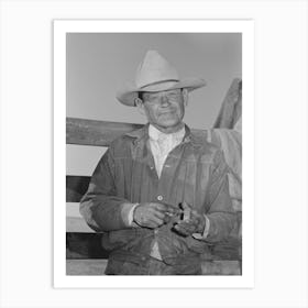 Mexican Cowboy Sharpening His Knife, Roundup Near Marfa, Texas By Russell Lee Art Print