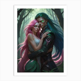 Couple In The Woods Art Print