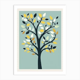 Mahogany Tree Flat Illustration 1 Art Print