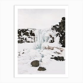 Frozen Winter Waterfall Art Print