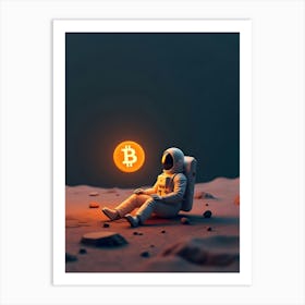 Bitcoin On The Moon 4 Art Print