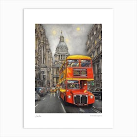 London United Kingdom Drawing Pencil Style 1 Travel Poster Art Print