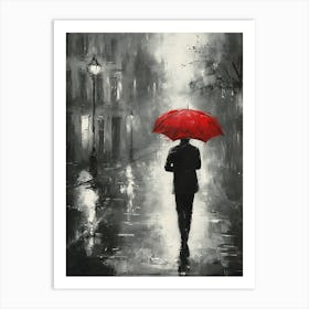 Man In The Rain Art Print