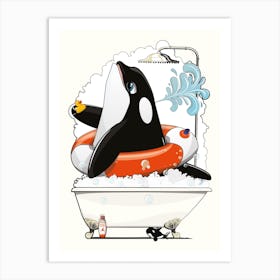 Sea Life Orca In The Bath Art Print