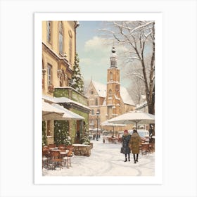 Vintage Winter Illustration Munich Germany 1 Art Print