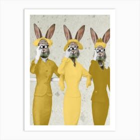 Rabbit Ladies Spying On You Art Print