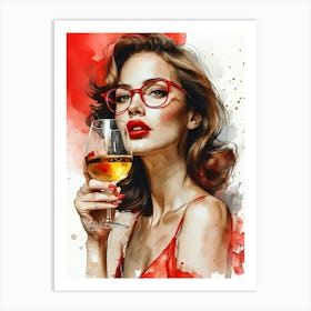 Golden Wine Female Lust 6. Art Print