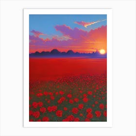 Poppies At Sunset Art Print