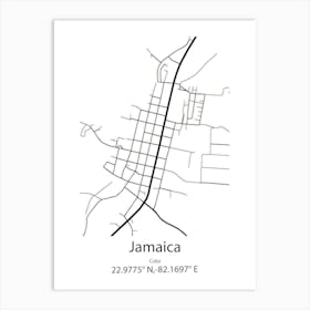 Jamaica,Cuba Minimalist Map Art Print