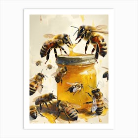 Colletidae Bee Storybook Illustration 11 Art Print