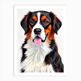 Irish Red And White Setter Watercolour Dog Art Print