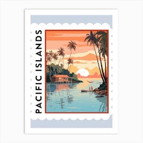 Pacific Islands 1 Travel Stamp Poster Art Print